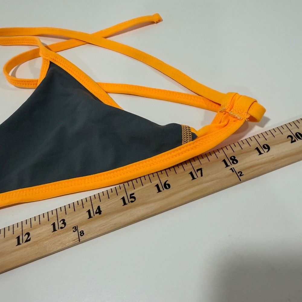 Jolyn Orange Triangle Bikini Top Medium Fixed Tie Back Ladder Cutout Athletic - Picture 4 of 4